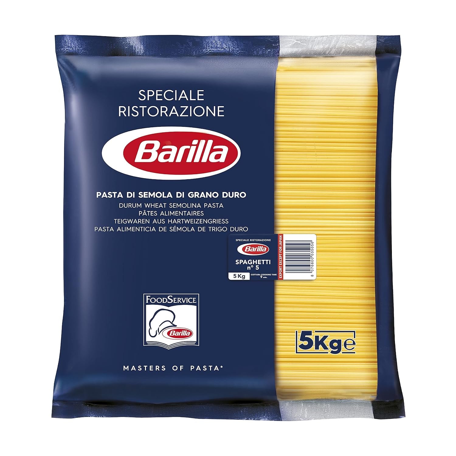 Barilla Pasta Klassische Spaghetti n.5 aus kiváló minőségű Hartweizen immer al dente, (1 x 500 g), geschmacklos
