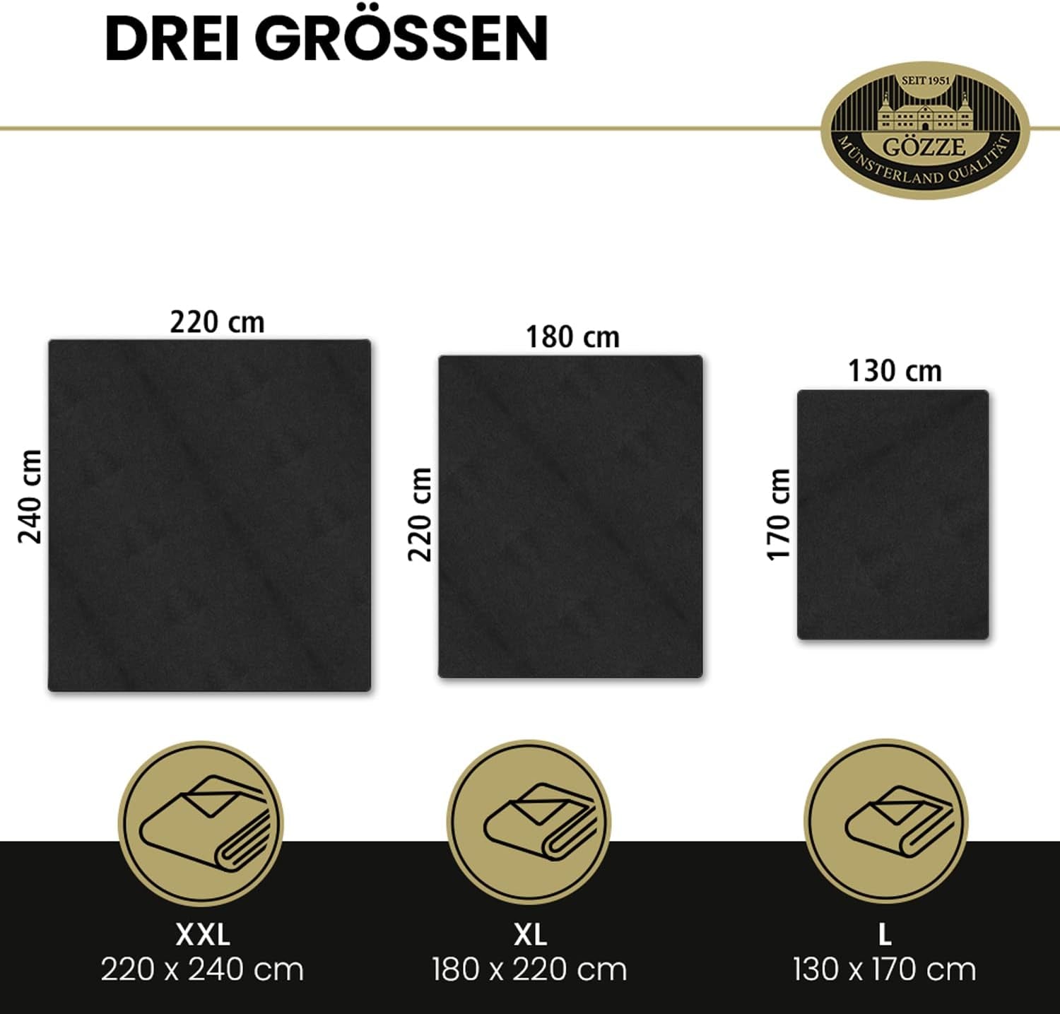 Gözze - Kényelmes takaró Premium Cashmere-Feeling, 500 G/M², 180 X 220 cm - mustáros ágyak és takarók Besuche den GÃ¶zze-Store