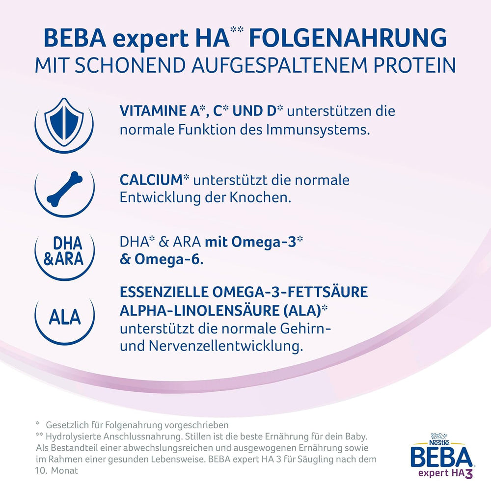 BEBA expert HA 3 hidrolizált folytatásos formula, 10 hónapos kortól, 1 csomag (1 x 550 g)