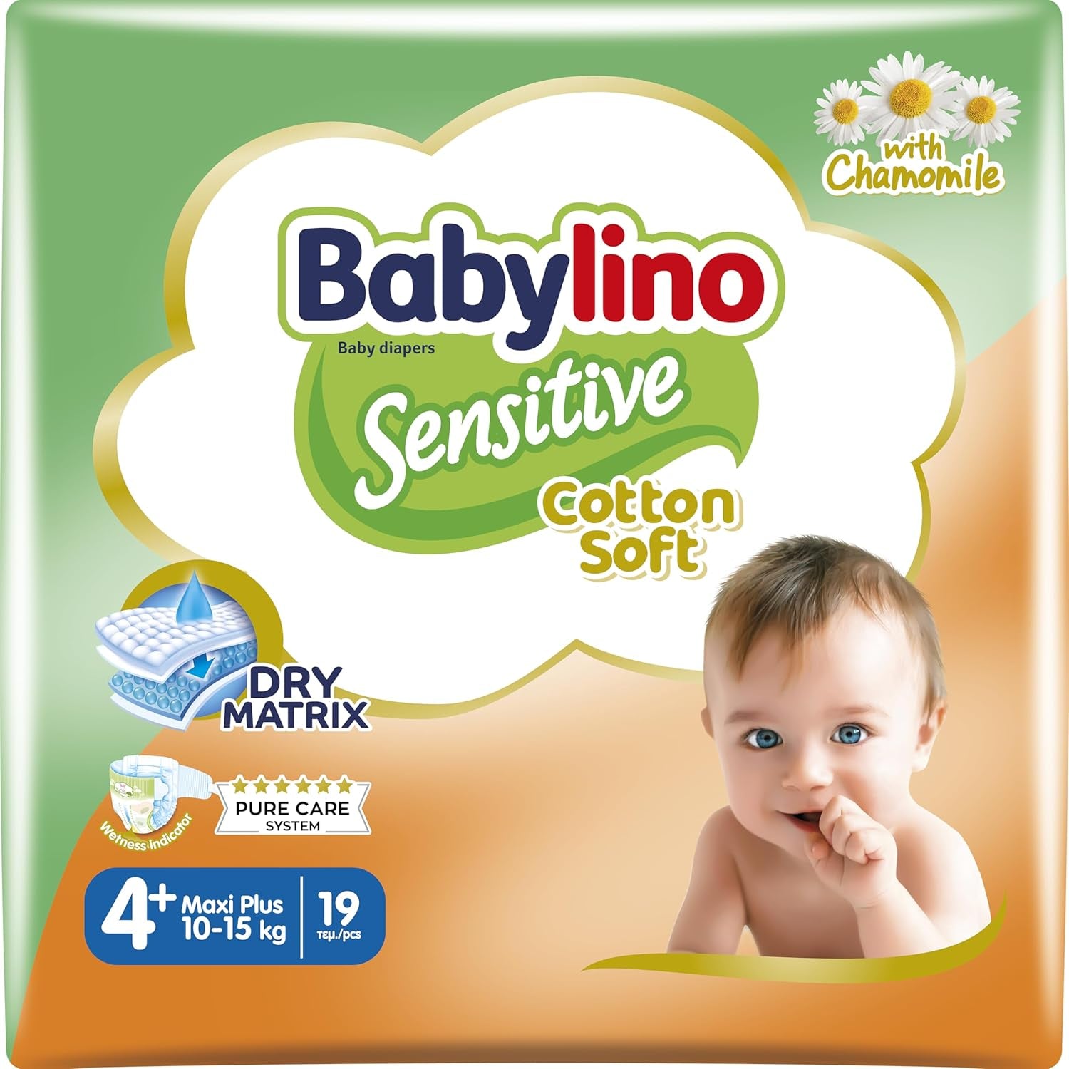 Scutece pentru bebeluși sensibili, mărimea 6, extra mari (13-18 kg), 114 scutece