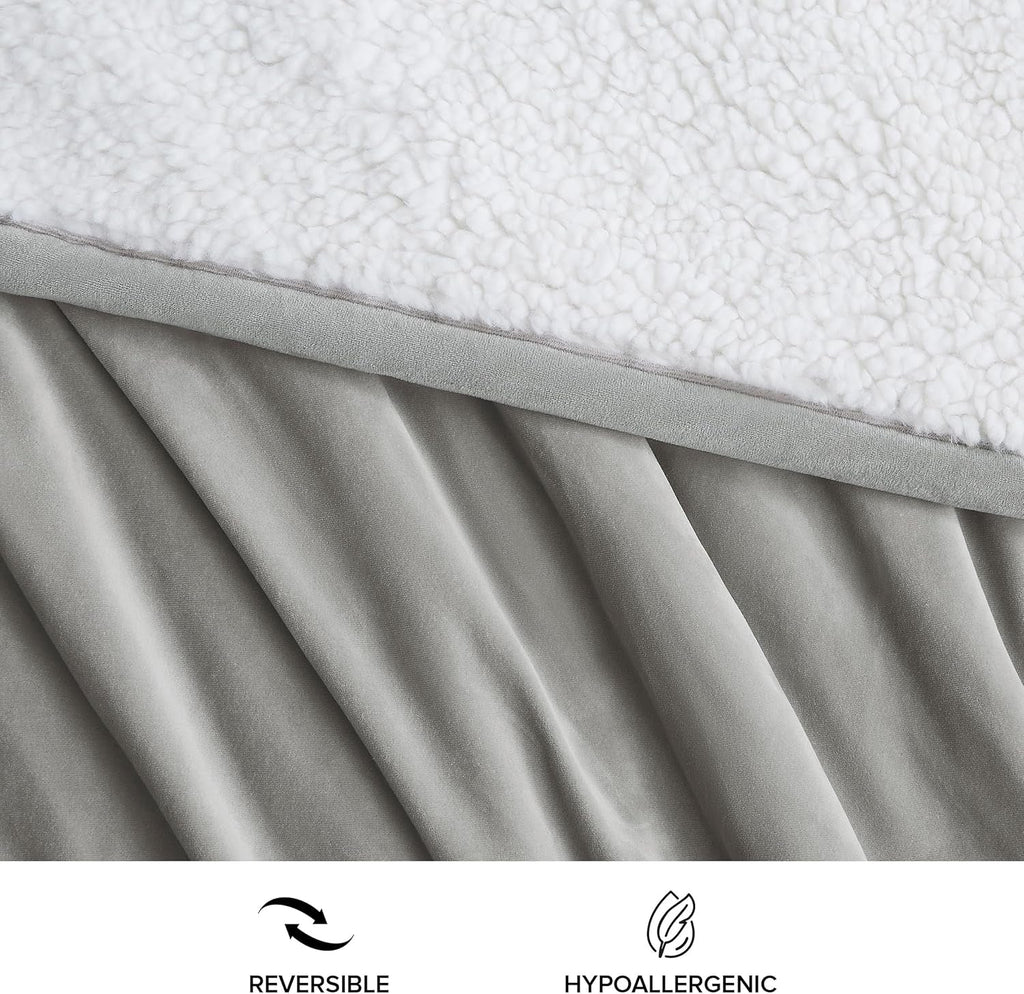 UGG 01465 Bliss Sherpa Pătură de aruncare complet reversibilă pentru canapea sau pat, lavabilă la mașină, ușor de întreținut, pluș moale, pături de lux supradimensionate, 178 X 127 cm, sigilare Plapumi si pilote Naty Shop