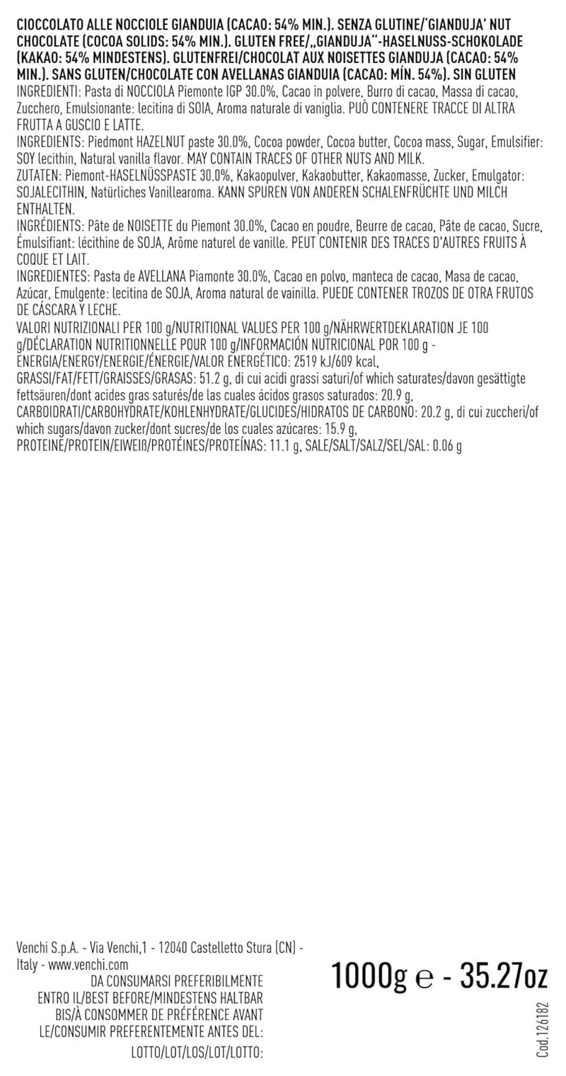 Étcsokoládé praliné, gluténmentes, Extra Venchi Gianduiotti ömlesztett kiszerelésben 1 kg Csokoládé cukorka Naty Shop