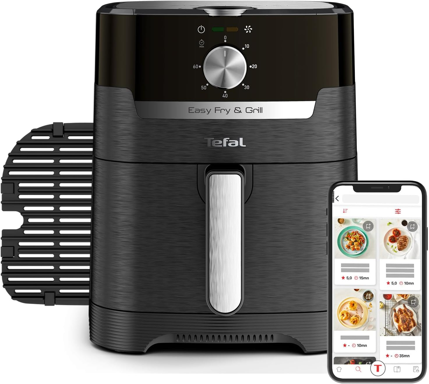 Tefal EY5018 Easy Fry & Grill Classic Air Fryer, 2 az 1-ben technológia (Air Fryer and Grill), XL, 4,2 liter 6 adaghoz, 1550 Watt Háztartási gépek Naty Shop