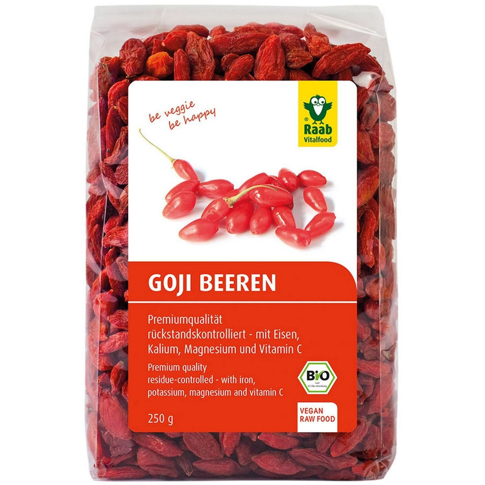 Raab Vitalfood Organic Goji Bogyó, prémium minőségű, 500 gramm Naty Shop dehidratált termékek 250 gramm