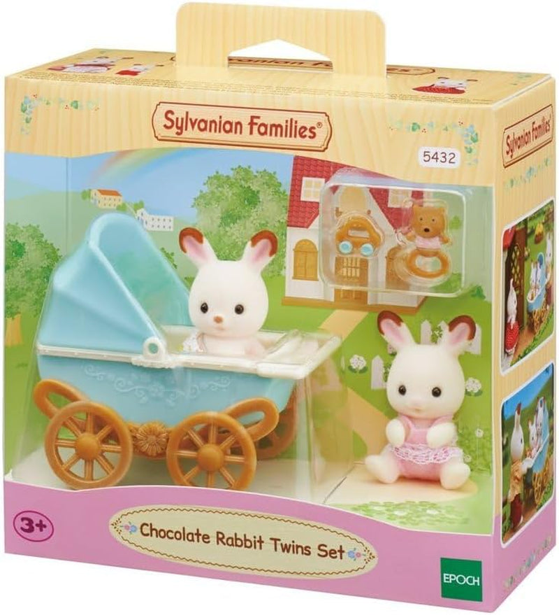 Sylvanian Families 5432 Schokoladenhasen Zwillinge mit Kinderwagen - Puppenhaus Spielset