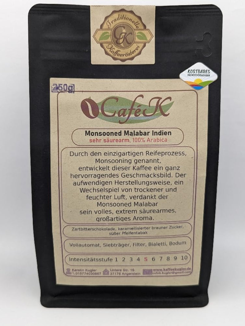 24 - Cafea artizanală Malabar India Monsooned 1kg, boabe de cafea