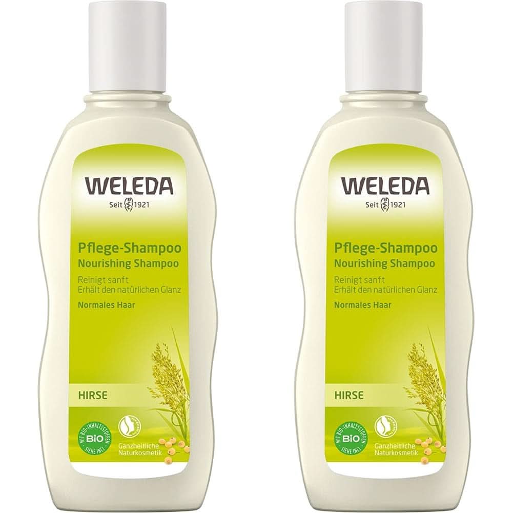 WELEDA Organic Millet Care sampon, gyengéd tisztító, 190 ml Zuhany és fürdő Naty Shop 2 x 190 ml Ápoló sampon