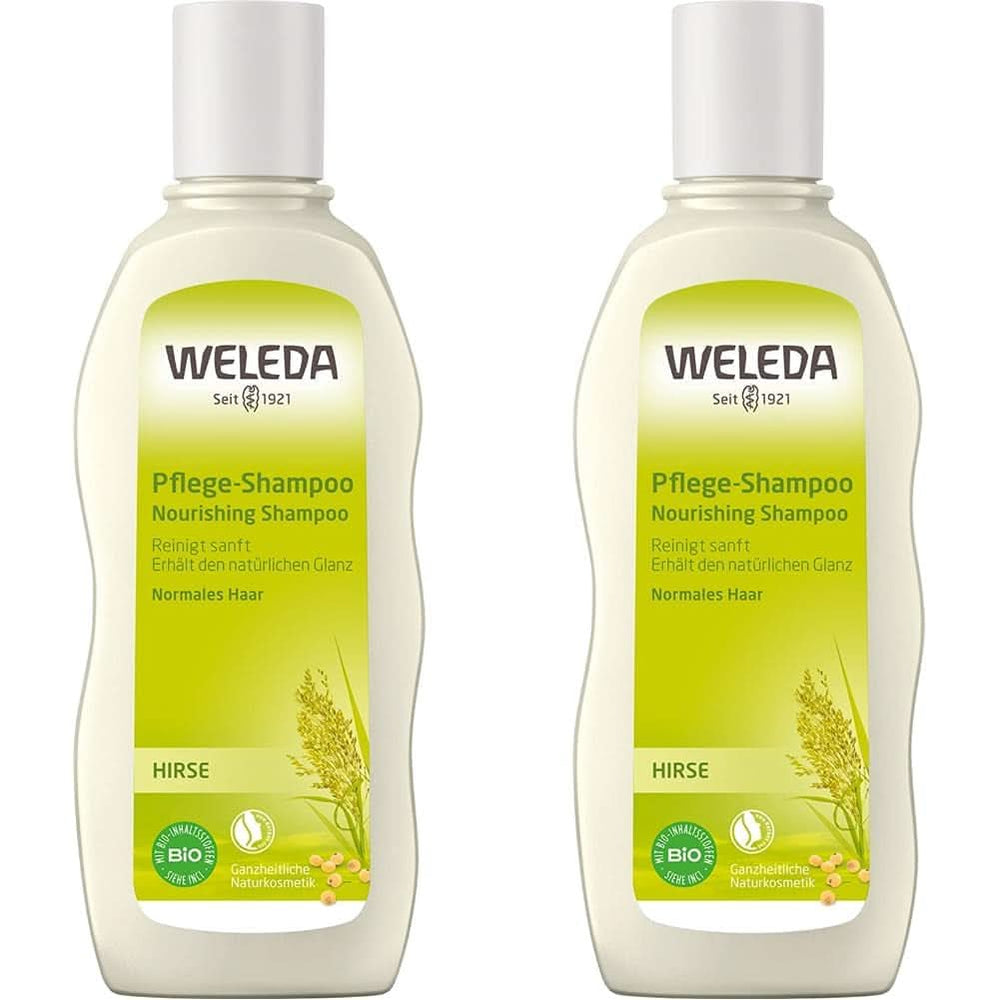 WELEDA Organic Millet Care sampon, gyengéd tisztító, 190 ml Zuhany és fürdő Naty Shop 2 x 190 ml Ápoló sampon