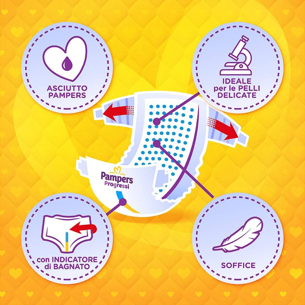 Pampers Progressi & Fit Prime Midi pelenka, rövid formátum, 162 pelenka, 3-as méret (4-9 kg), ajándékba 1 hónapos online tagság az edzőterembe