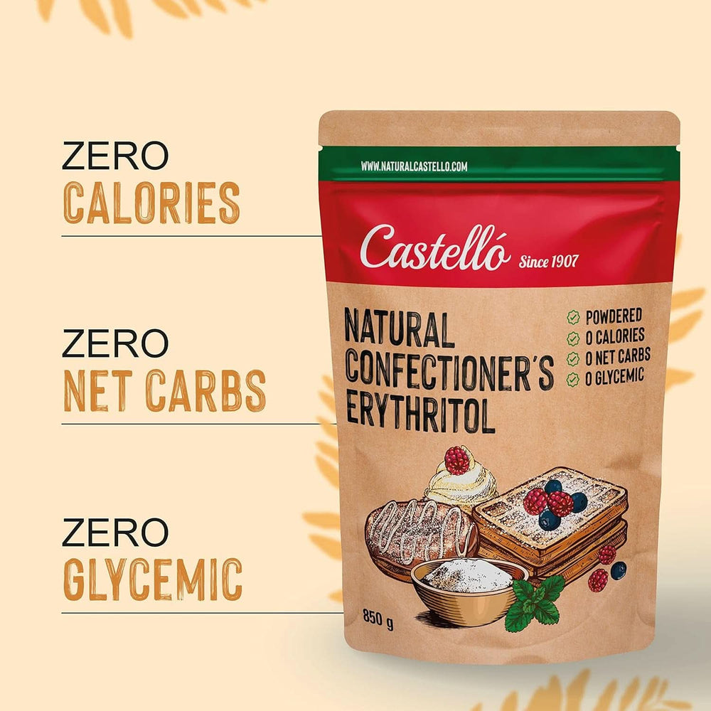 Természetes eritrit - porcukor | 10G = 7G cukor, 850 gramm Sweeteners Naty Shop