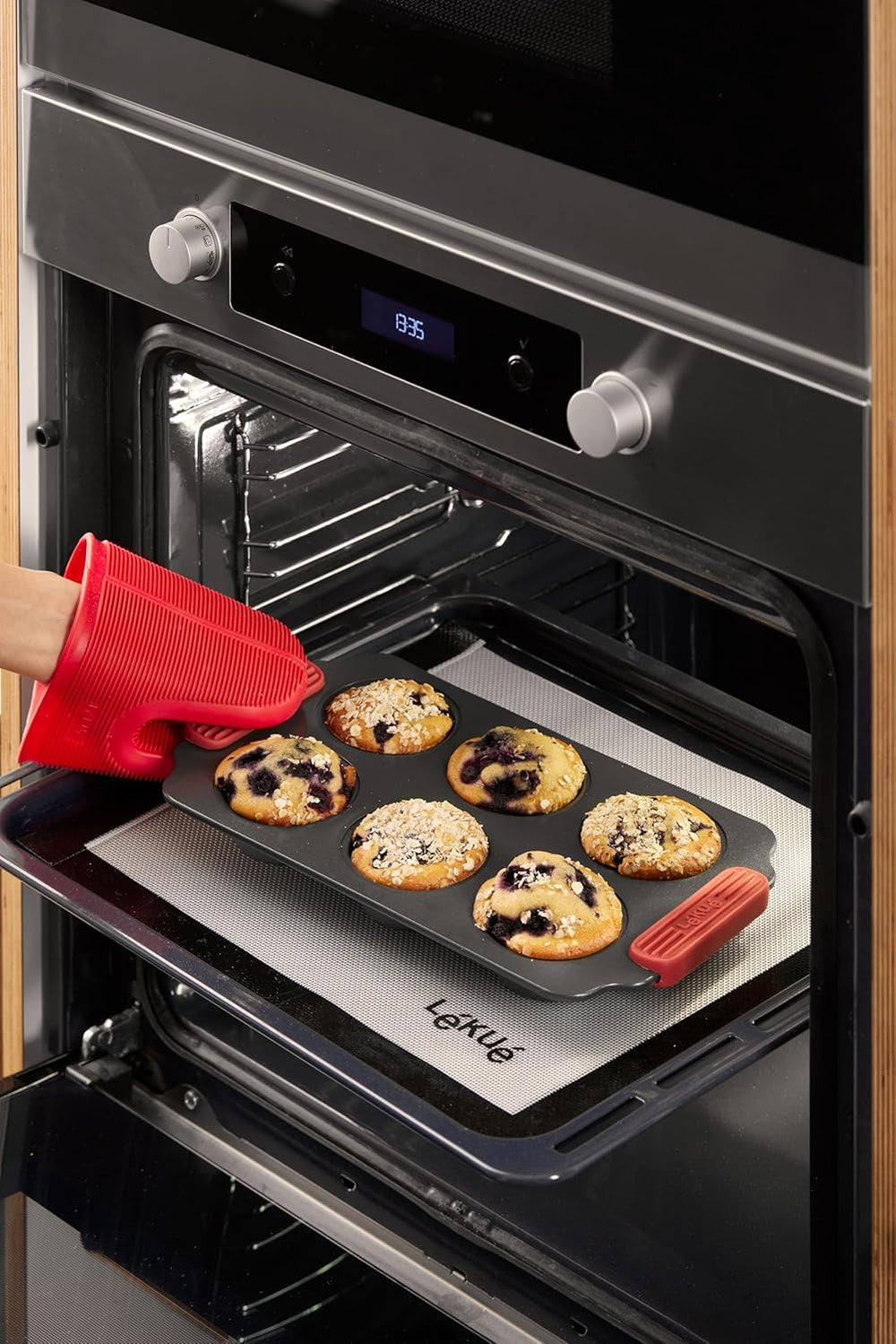 Lékué Muffin-Backform, Antihaftbeschichte, Metall, 6 Mulden Formák és tepsi Naty Shop