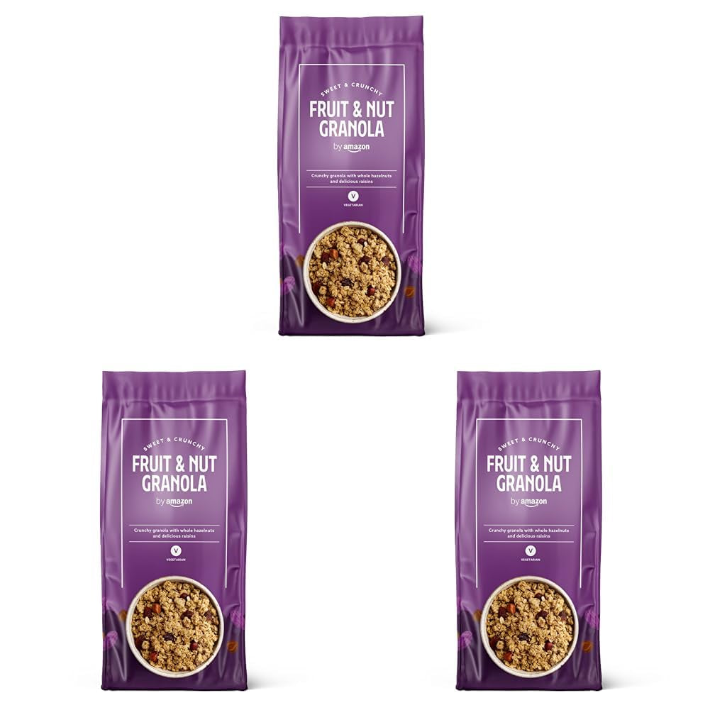 Muesli crocant cu fructe și nuci de la Amazon, 750 g