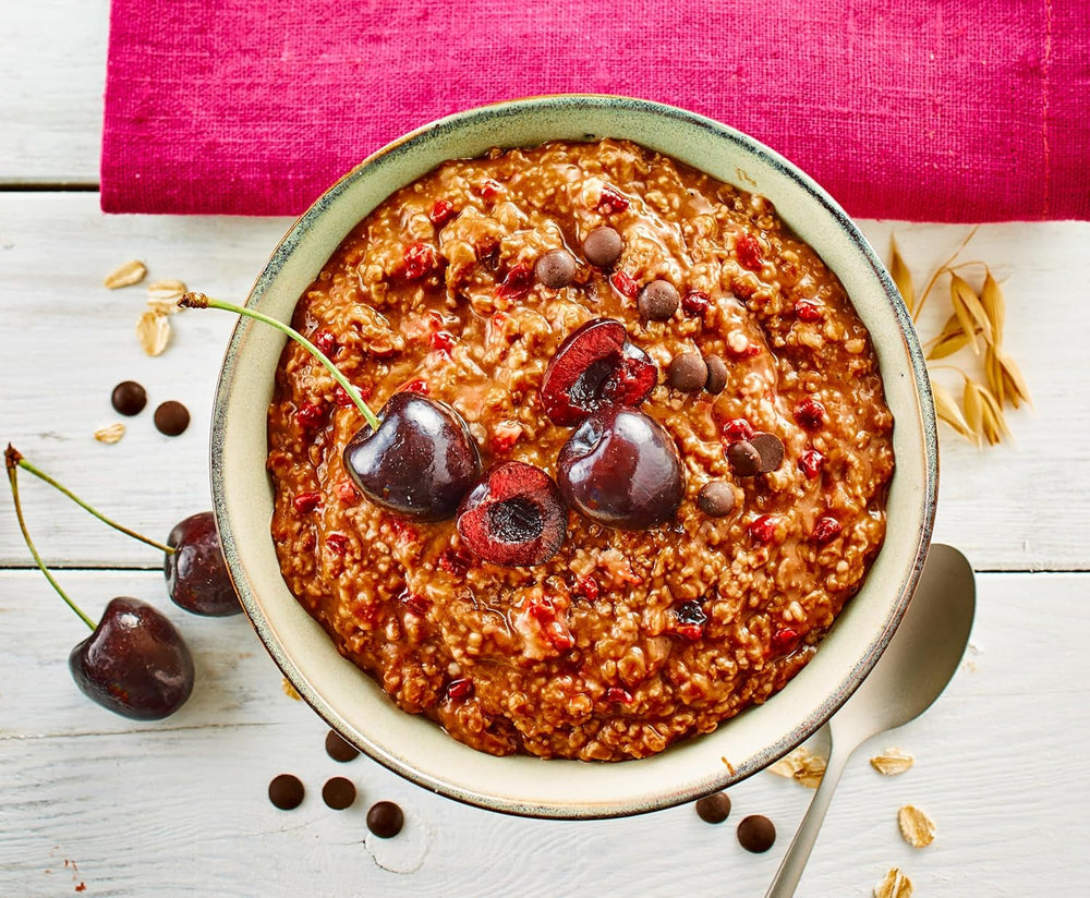 Veganes Porridge Oat Cherry Choc, Oatmal Mit Zartbitter-Schokolade & Kirschen, Einfache Zubereitung, Im Praktischen Portionsbeutel, 1 X 60 G (Packung Mit 3) Cereale Naty Shop