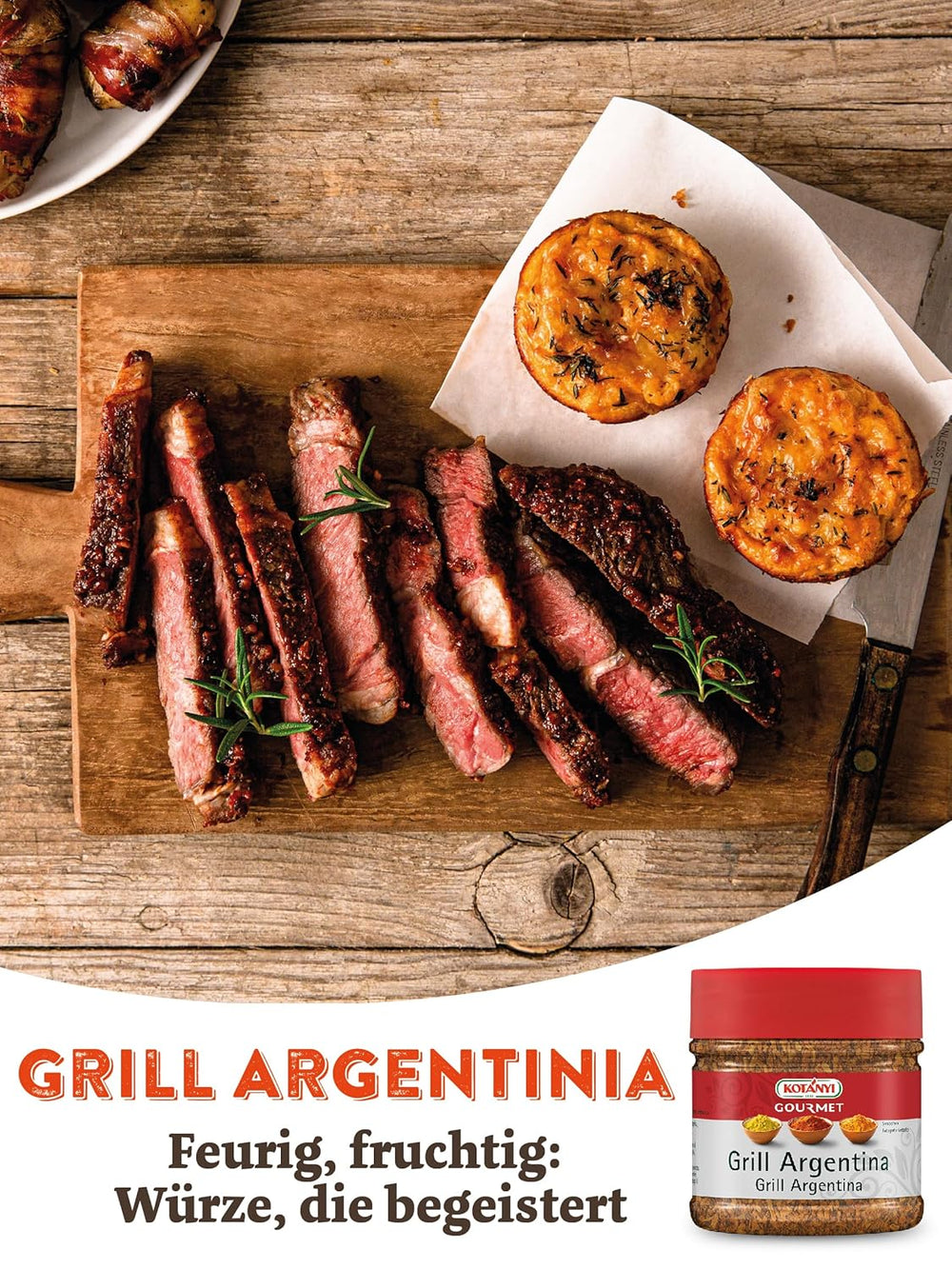 Kotanyi Gourmet Grill-Argentina Gewürzzubereitung, Paprika, Pfeffer, Koriander und Mehr, Fruchtig-fűszeres, 400ccm, 285 g