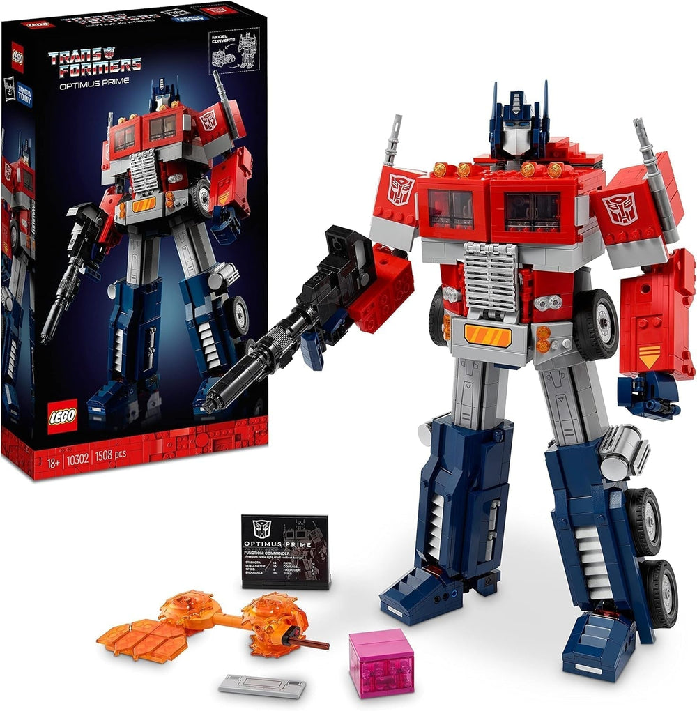 LEGO 10302 Icons Optimus Prime készlet, 2 az 1-ben robotfigura és teherautó modell, Transformers játékmodellkészlet felnőtteknek, születésnapi vagy karácsonyi ajándék férfiaknak, nőknek, neki és neki építőkészletek Besuche den LEGO-Store egyszemélyes ággyal