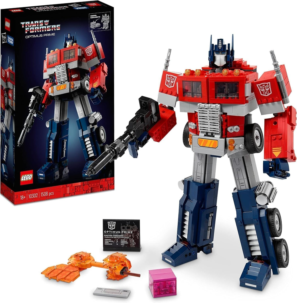 LEGO 10302 Icons Optimus Prime készlet, 2 az 1-ben robotfigura és teherautó modell, Transformers játékmodellkészlet felnőtteknek, születésnapi vagy karácsonyi ajándék férfiaknak, nőknek, neki és neki építőkészletek Besuche den LEGO-Store egyszemélyes ággyal