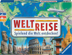 Ravensburger Family Game 26888 - Világkörút - Klasszikus családoknak, 8 éves kortól - Társasjáték, világutazás, társasjáték akár 6 játékos számára - 170+ város