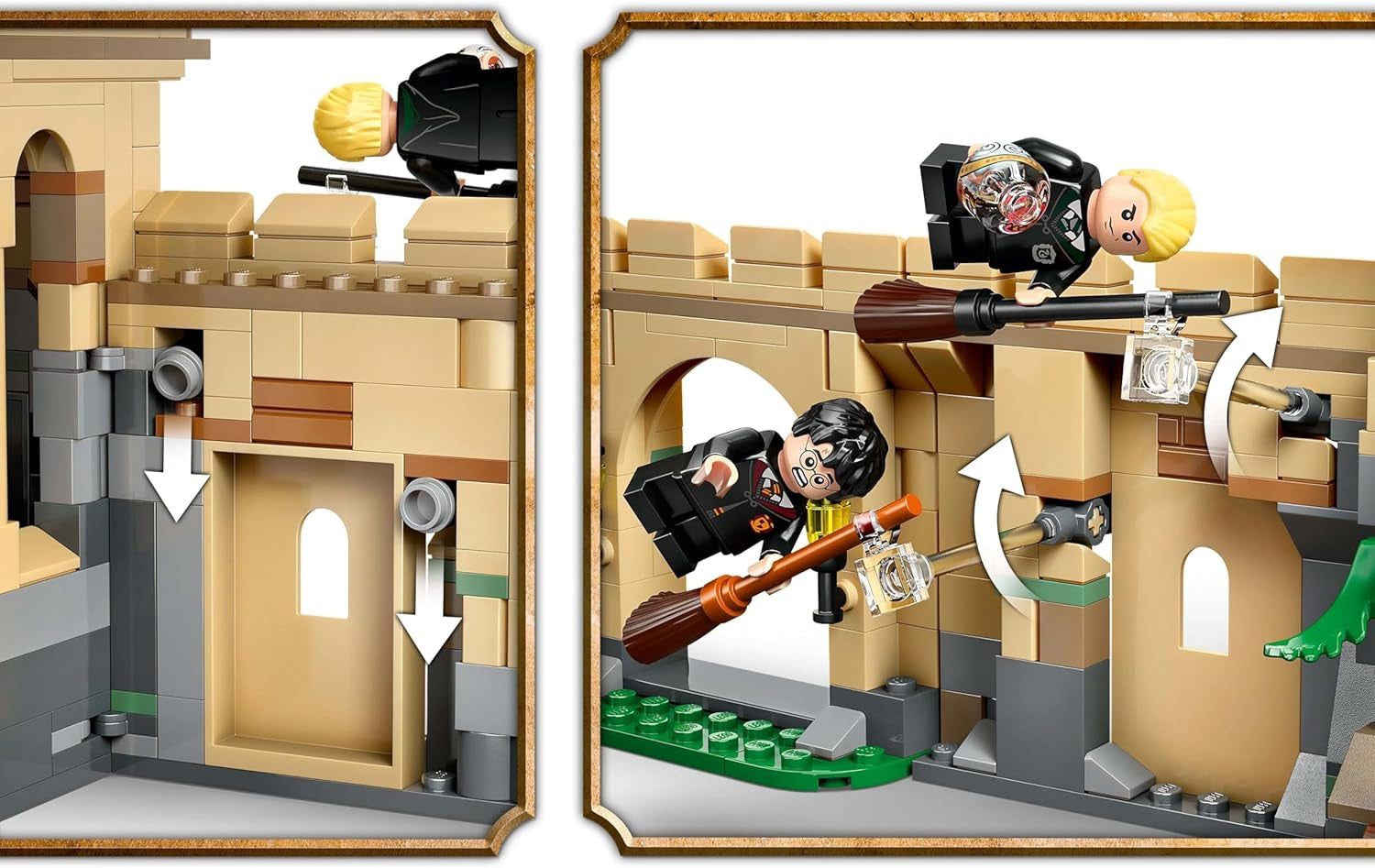 Roxfort kastély LEGO Harry Potter: Repülőleckék kalandjátékkészlet 6 gyűjthető minifigurával, beleértve Draco Malfoyt és McGalagony professzort, fiúknak és lányoknak való szerepjátékkészletet 9 éves 76447 építőkészlet Besuche den LEGO-Store