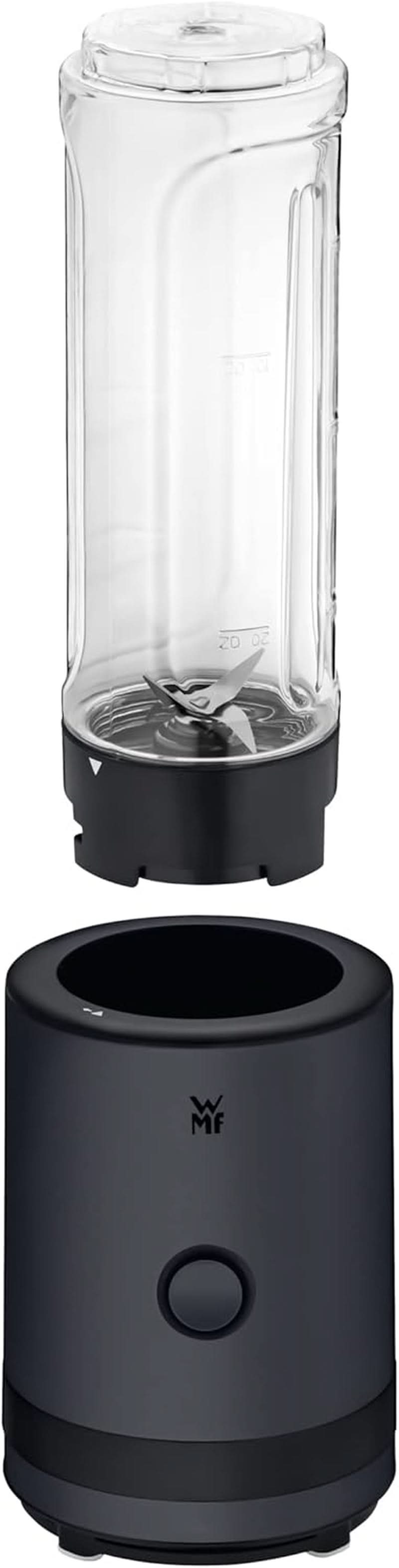 WMF Küchenminis Smoothie-To-Go, Mini Standmixer Mit Zwei Mix-/Trinkbehältern 0,6L, Mixer Hochleistungsmixer 300 W, Edelstahl Matt, Schwarz Kitchen Naty Shop