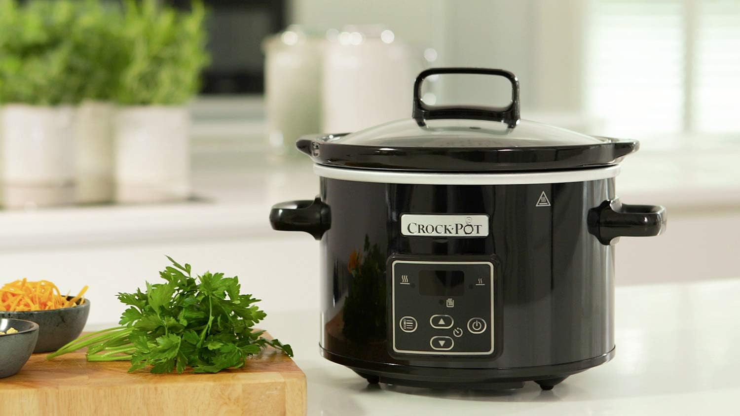 Lassú tűzhely digitális Crockpot, melegen tartás funkció, 2,4 liter (1-2 fő) Slow Cooker Naty Shop