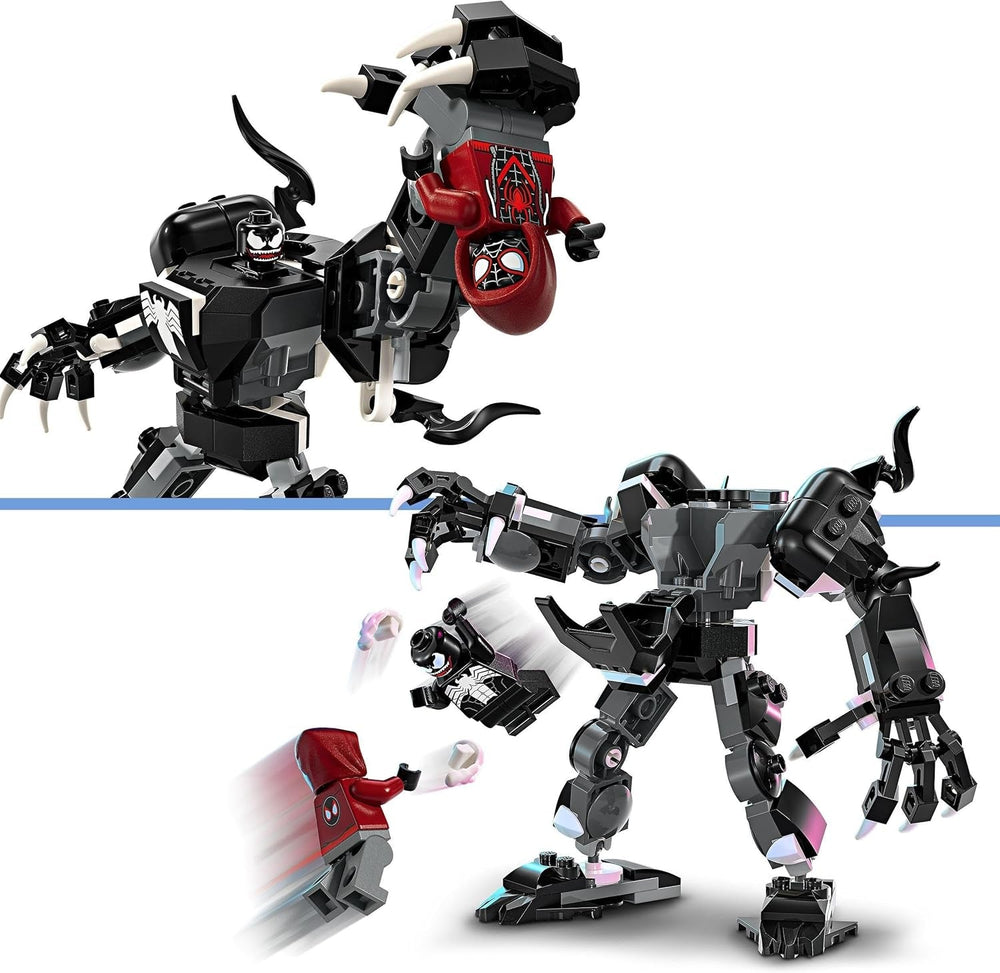 LEGO Marvel Venom Mech vs. Miles Morales mozgatható akciófigurák gyerekeknek Pókember szett szuperhőspárbaj minifigurákkal Játék Ajándék fiúknak és lányoknak 6 éves 76276 építőkészletek Besuche den LEGO-Store