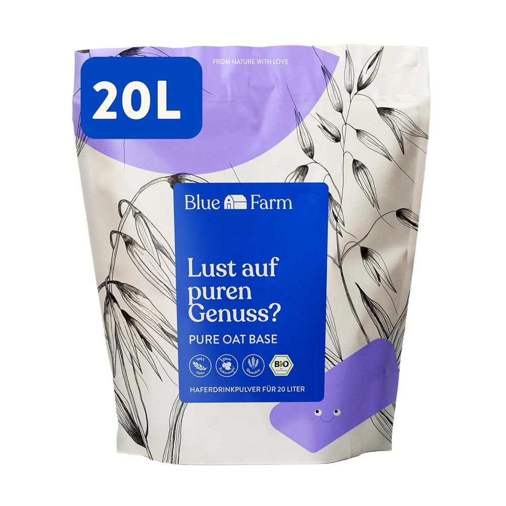 Blue Farm Pure Oat Base für bis zu 8 literes Haferdrink zum Selbermischen – 100% beste Bio-Qualität – 100% vegán, laktóz- és gluténmentes – 90% weniger Verpackungmüll