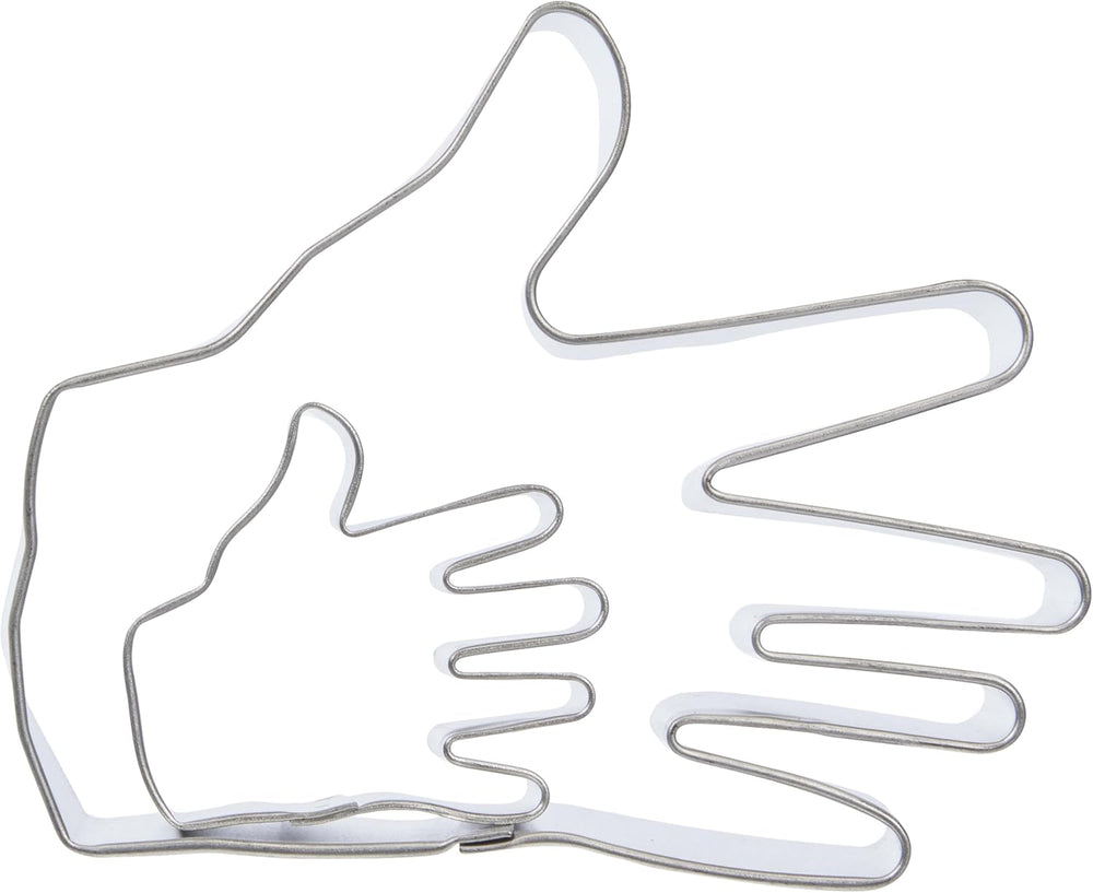 SC619 Forme de tăiat fursecuri și tort cu motiv de mână, dimensiuni mici și mari, asortate, oțel inoxidabil, argintiu, 10 x 2 x 9 cm, 2 bucăți