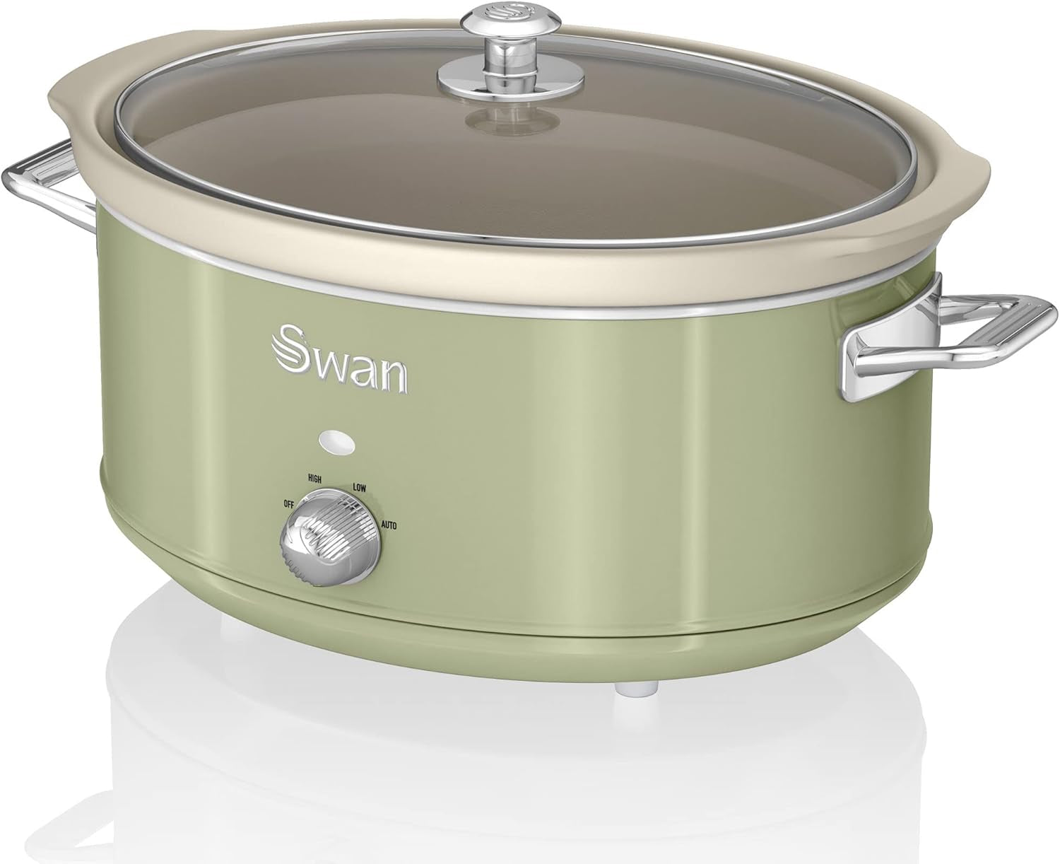 Swan Retro SF17031YELNEW Slow Cooker 6,5 literes, 320W Slow Cooker Naty Shop Green
