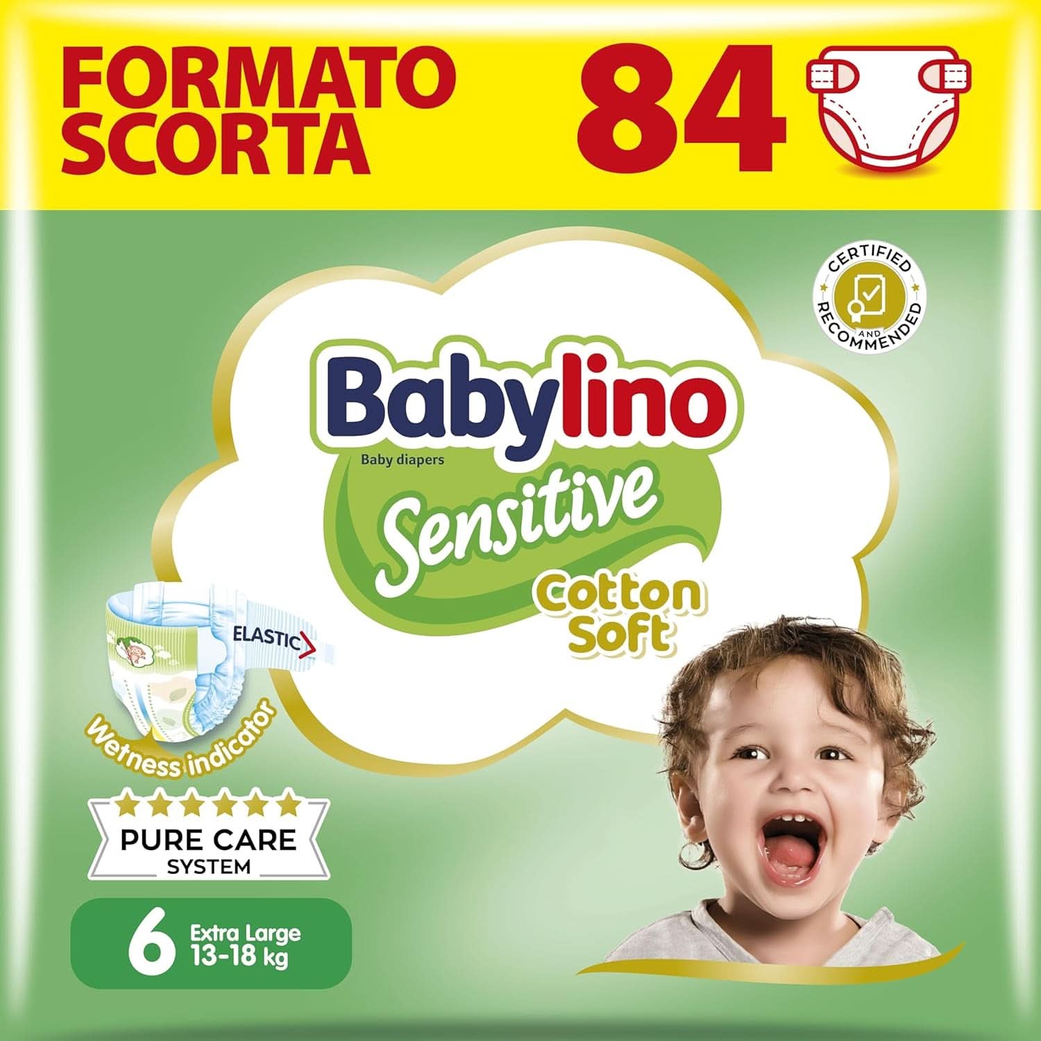 Babylino Sensitive, Scutece delicate pentru copii, diverse marimi Mama si Copilul Naty Shop Mărimea 6 (84 bucăți)
