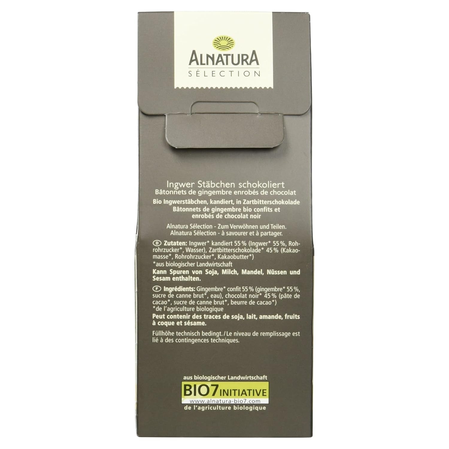 Válogatott bio csokoládéval bevont gyömbéres szeletek, 90g