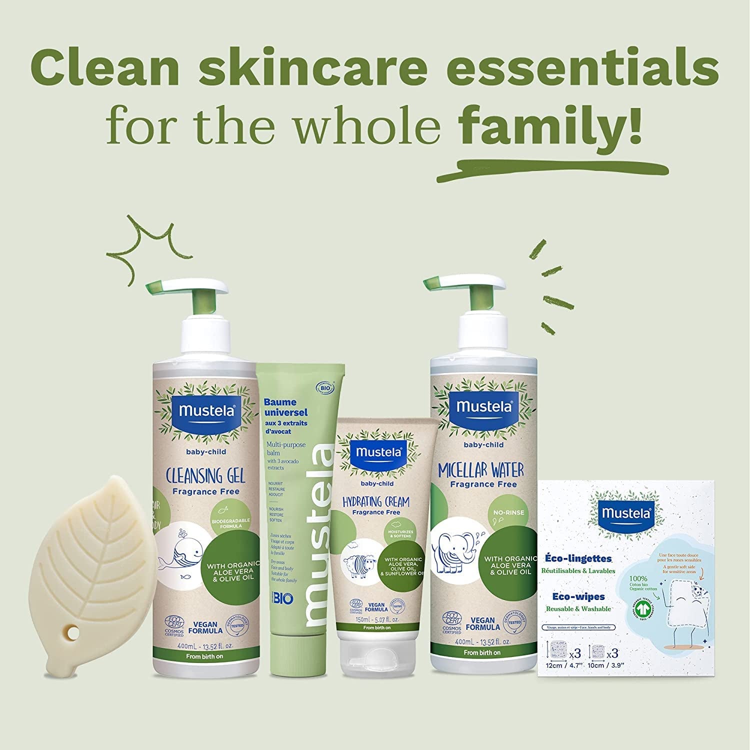 100% GOTS pamut újrafelhasználható test- és sminkpelenkák csecsemőknek és az egész családnak - Tisztítja a bőrt és felszívja a szennyeződéseket, érzékeny bőrre is alkalmas (6 csomag)