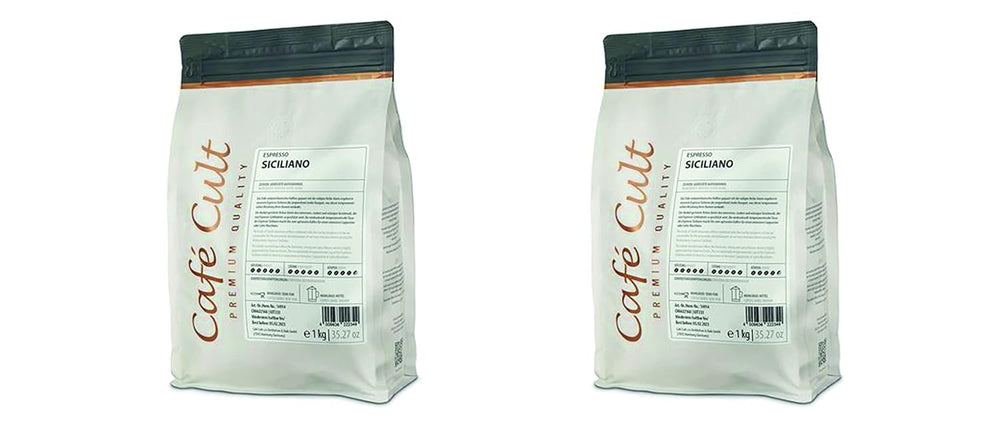 2 x NOU Espresso Siciliano la pungă de 1 kg, boabe întregi = 2 kg