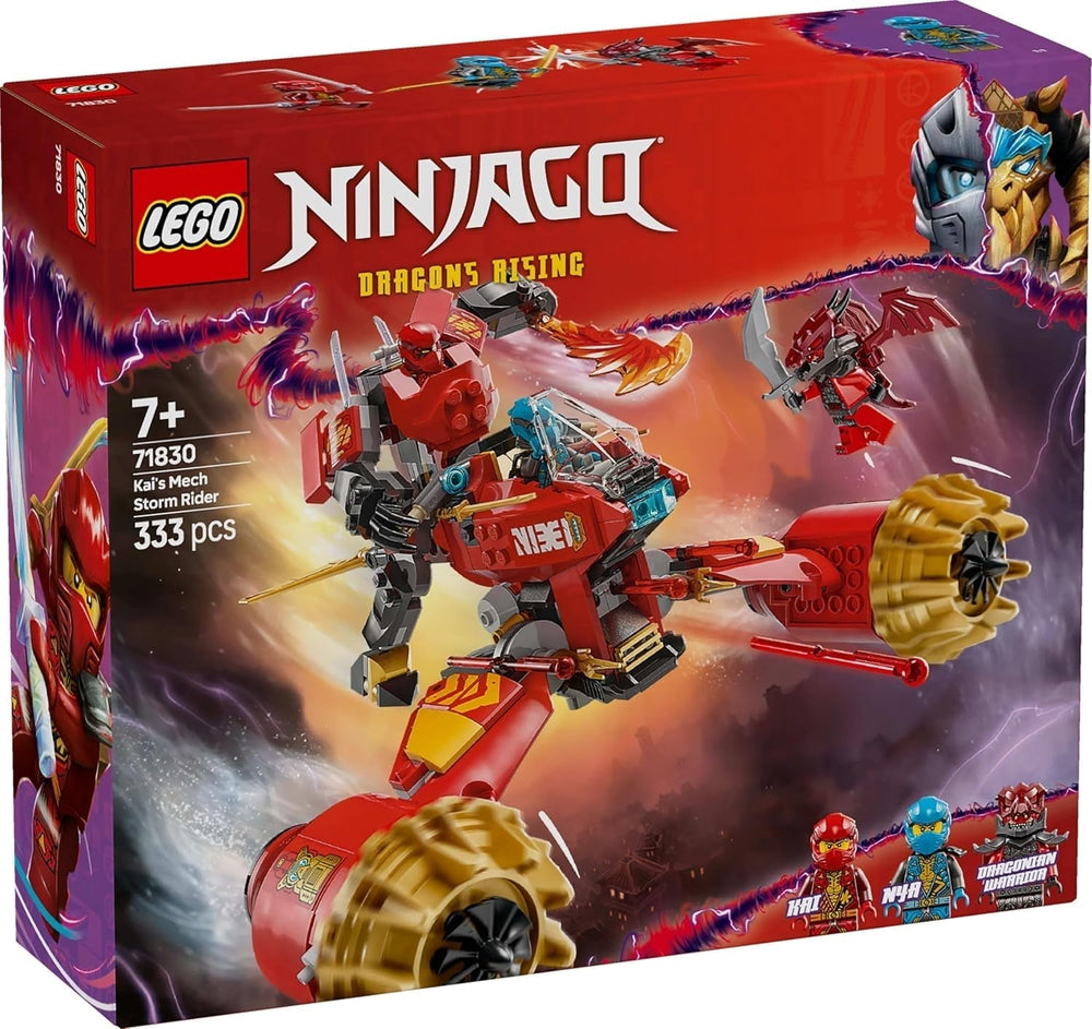 LEGO NINJAGO Kai viharlovas gépe - Repülő motoros játék 3 minifigurával - Mech mozgatható fejjel, karokkal és lábakkal - Építőjáték - Ajándék 7 év feletti fiúknak és lányoknak 71830 Építőkészletek Besuche den LEGO-Store