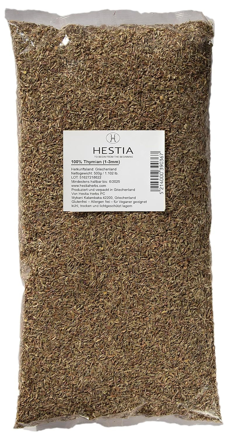 Hestia Herbs Griechischer getrechtenter Oregano 500 g, Allergenfrei – Vegán – GVO-frei