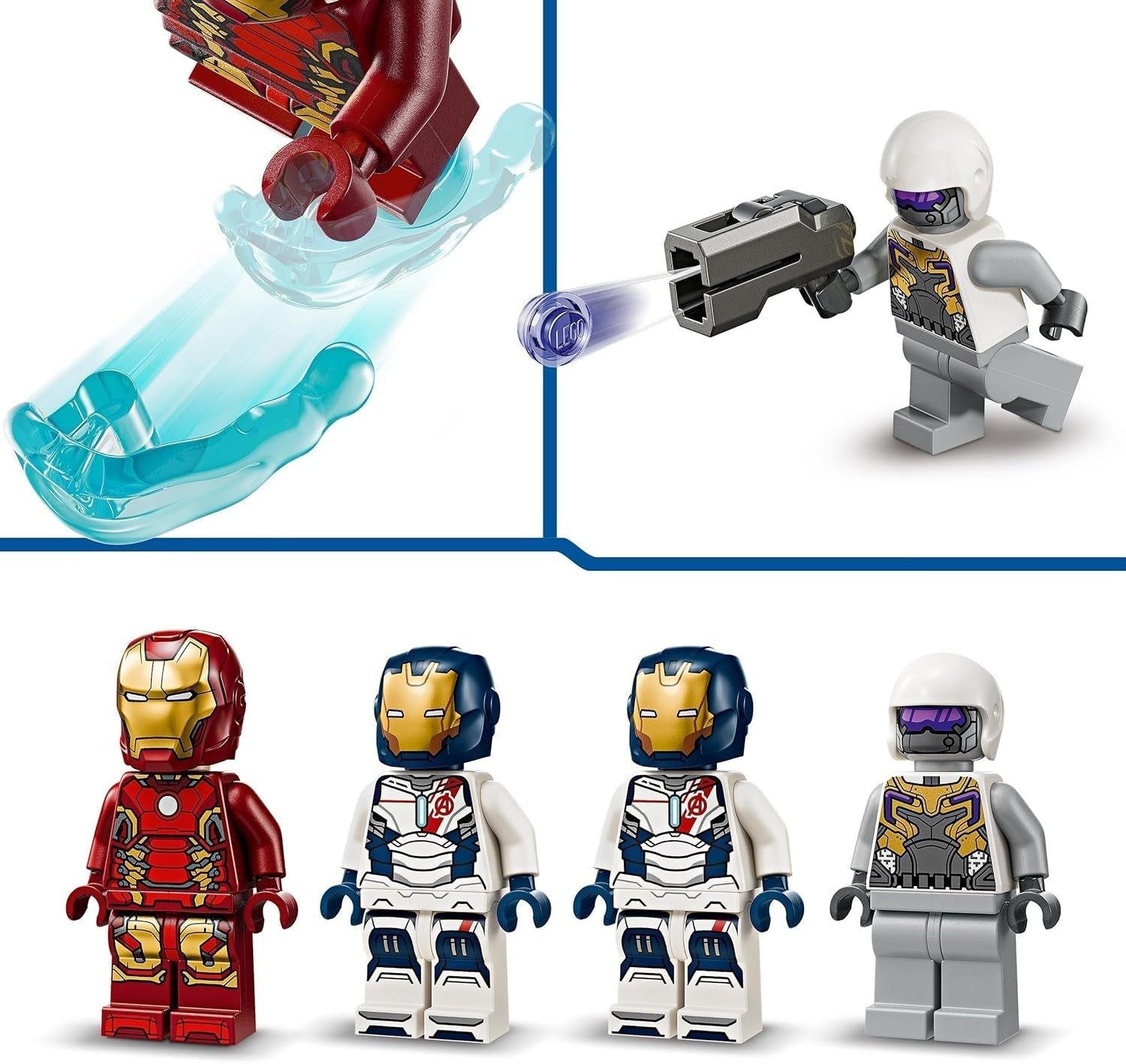 LEGO Marvel Iron Man & Iron Legion vs. Hydra Soldier, Bosszúállók építőjáték, Kreatív játékkészlet gyerekeknek és szuperhősrajongóknak, Ajándék fiúknak és lányoknak 6 éves 76288 építőkészletek Besuche den LEGO-Store