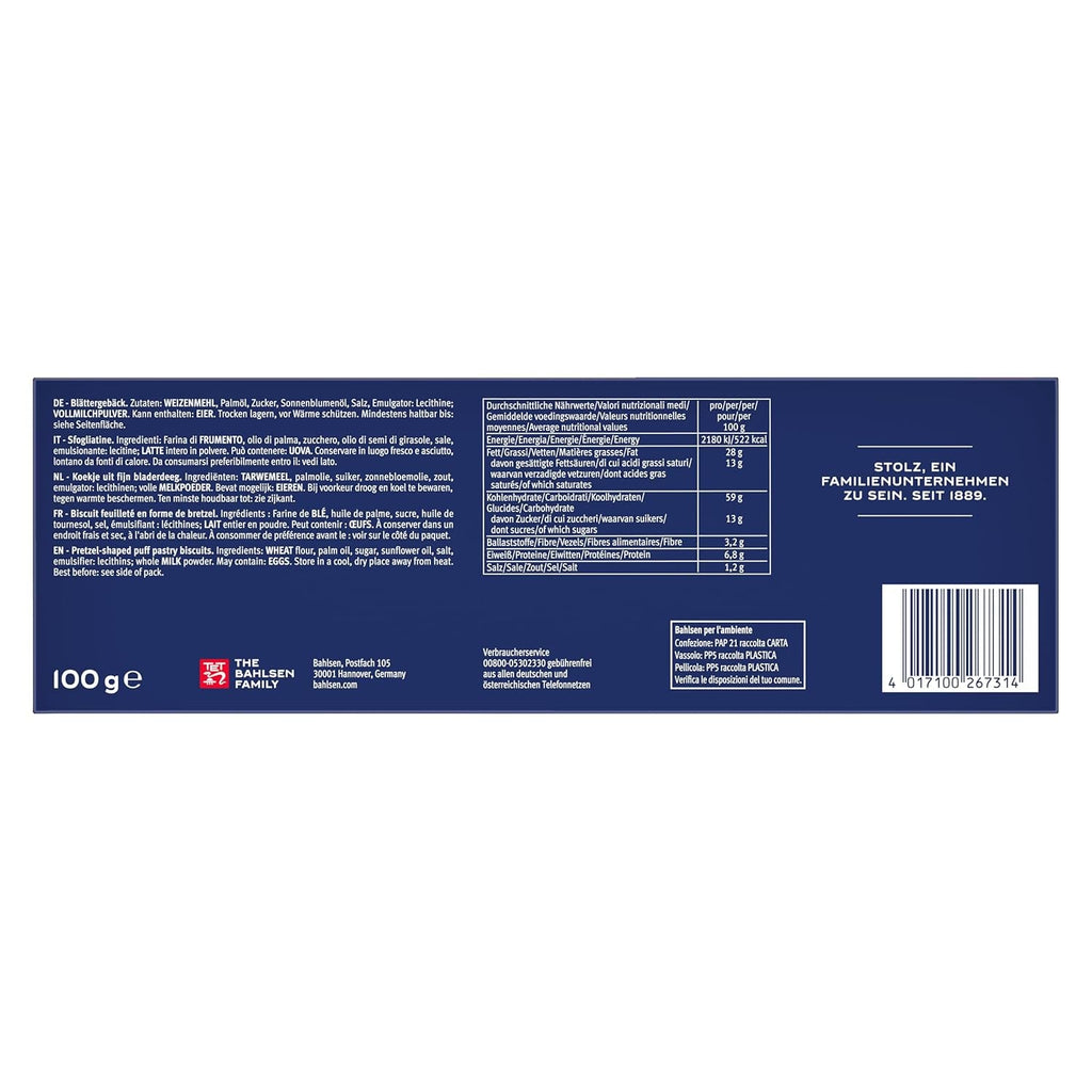 Covrigei foietaj Bahlsen - Pachet de 12 - Foietaj caramelizat în formă de covrig (12 x 100g)