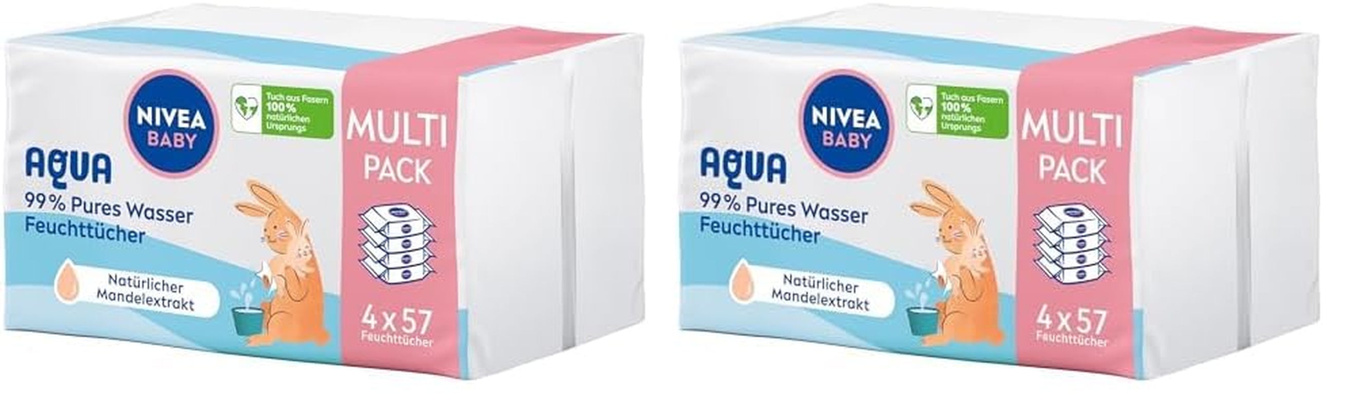 NIVEA Baby Aqua nedves törlőkendők 4x57 db