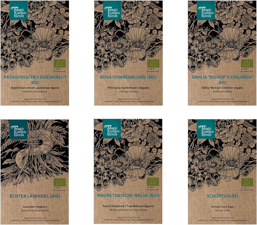 Kedvenc növényeink: Évelők és Nyári Virágok Virágkedvelőknek (Organic) - Magvak ajándékkészlet 6 kedves fajtával egy vad virágrobbanáshoz - boldoggá tesz!