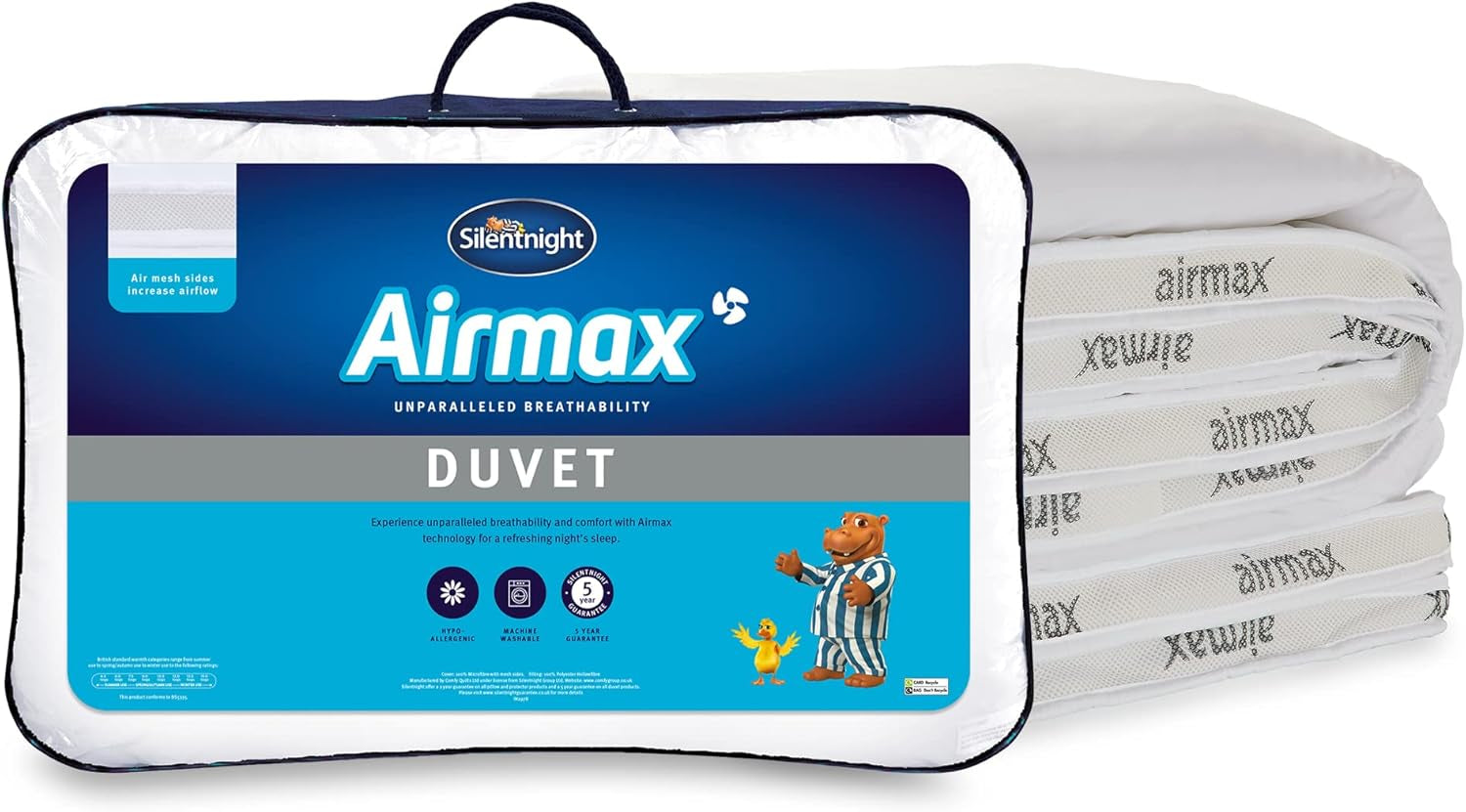 Silentnight Airmax paplan, 10,5 tog, franciaágy, fehér Paplanok és paplanok Naty Shop Franciaágy Kétágyas