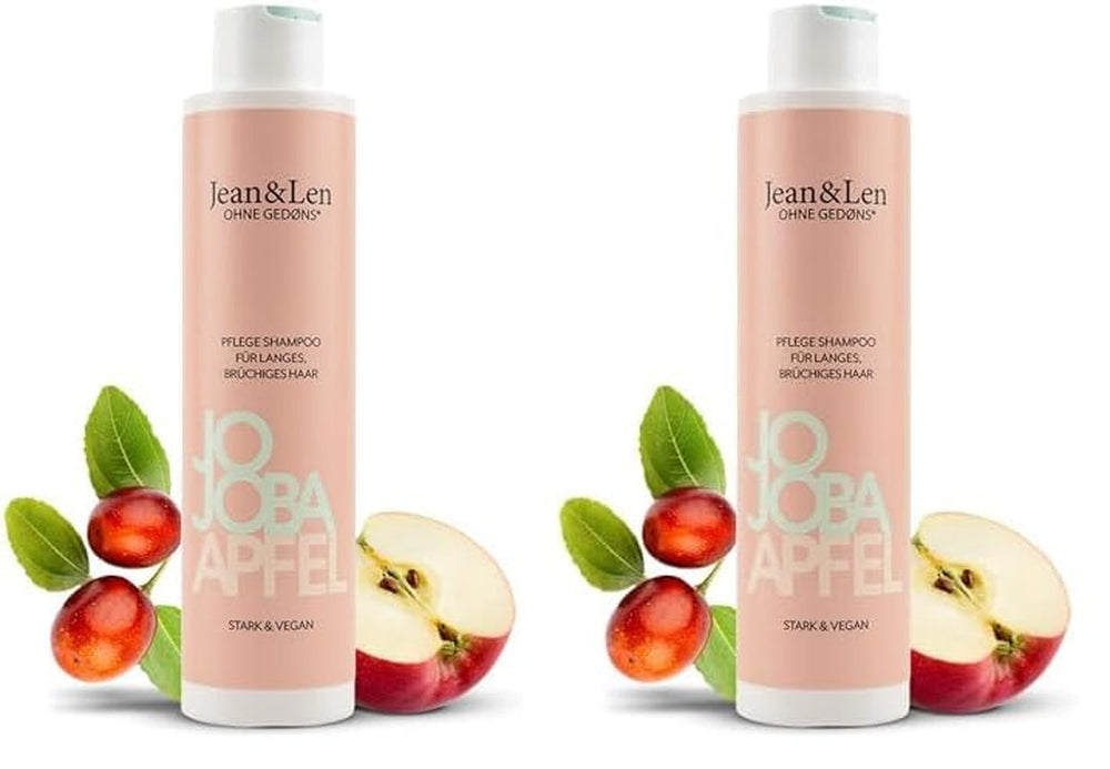 Jean & Len Care sampon Jojoba & Apple, ápolja a hosszú és törékeny hajat, 300 ml Zuhany és fürdő Jean & Len 2 x 300 ml