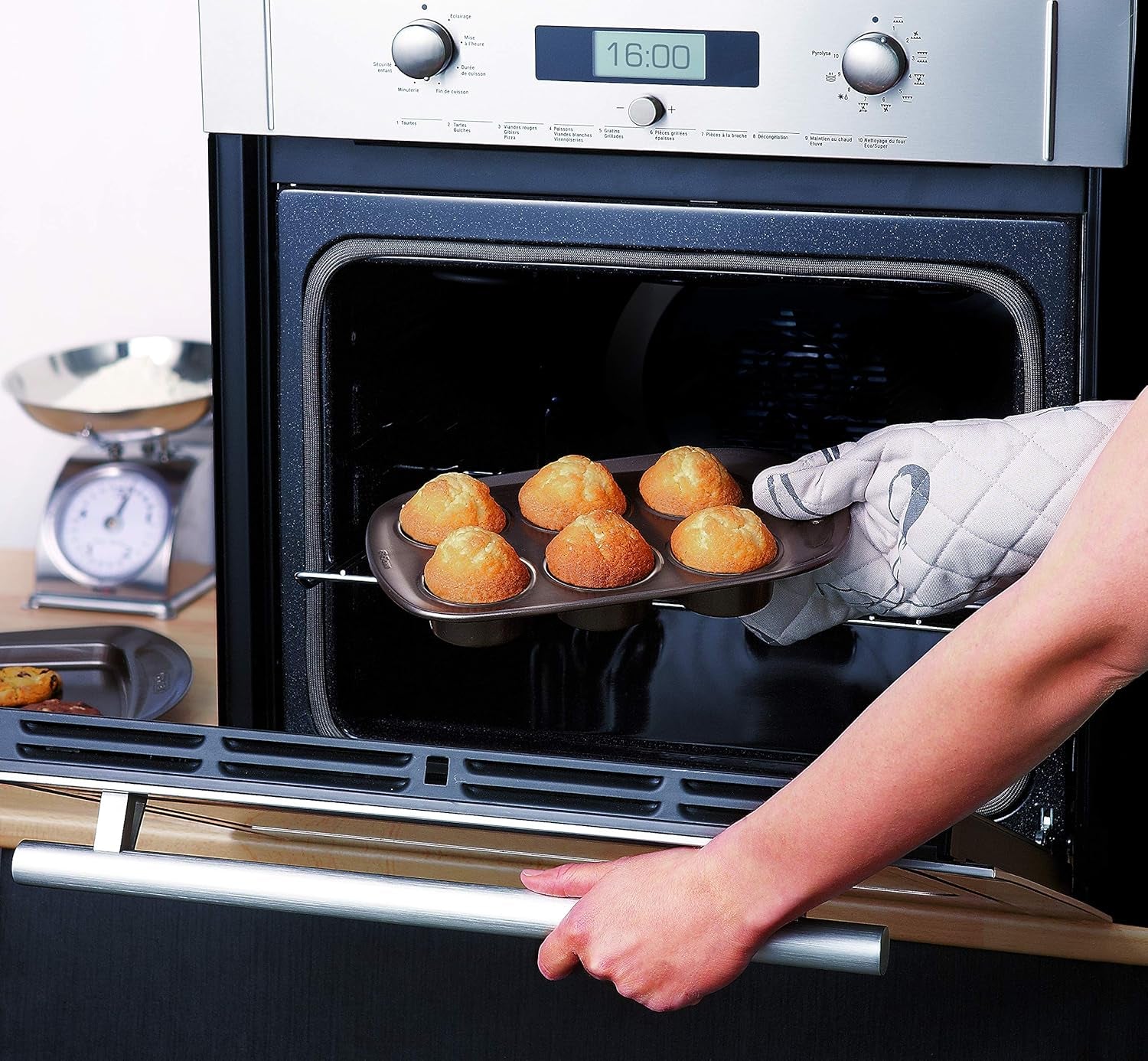 Pyrex BANDEJA 6 MAGDALENAS ASYMETRIA PX Muffinförmchen, Metall, Bunt, 6 Magdalena Formák és tepsi Naty Shop