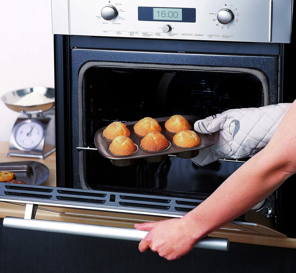 Pyrex BANDEJA 6 MAGDALENAS ASYMETRIA PX Muffinförmchen, Metall, Bunt, 6 Magdalena Formák és tepsi Naty Shop