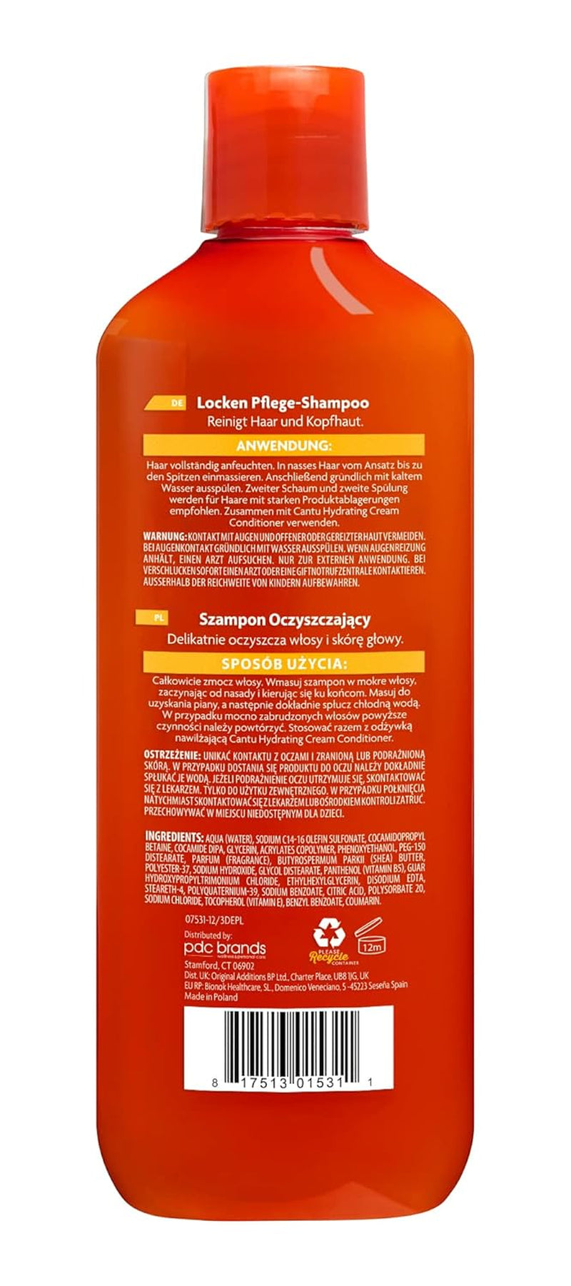 Cantu Cleansing Cream Shampoo – Shampoo Für Lockiges Und Krauses Haar – Reichhaltige Formel Aus Shea Butter – Sanfte Und Tiefenwirksame Reinigung Für Haar Und Kopfhaut – Sulfatfrei – 400 Ml Duș și baie Cantu