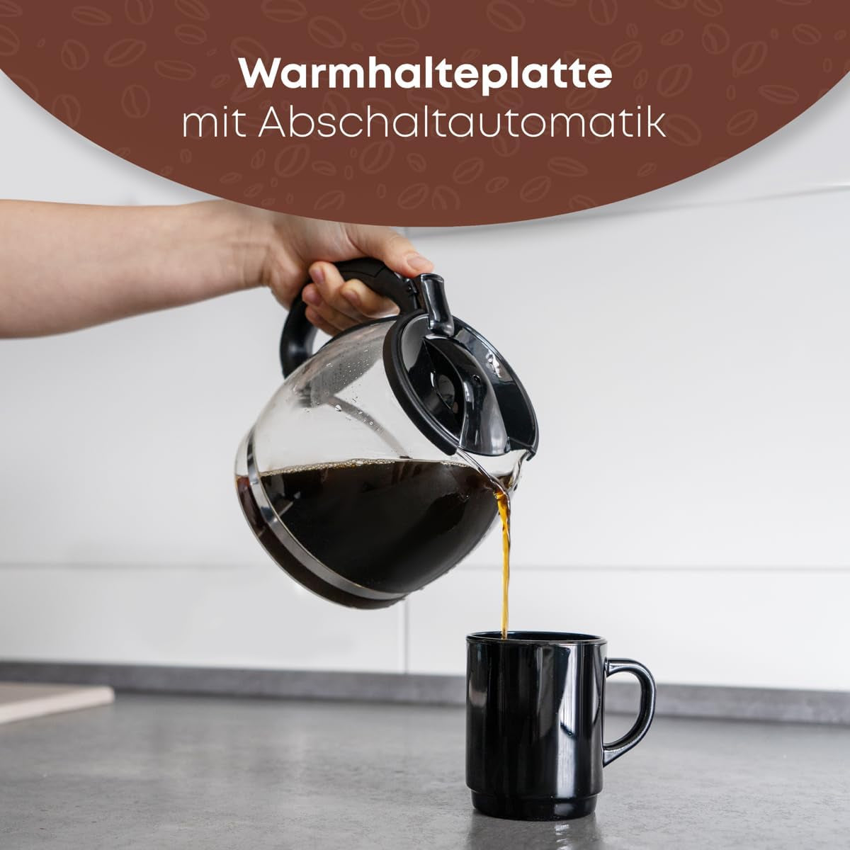 Espressor Clatronic® | Espressor automat pentru 12-14 cești (aprox. 1,5 litri) | Espressor cu filtru și sistem anti-picurare | 900W | Espressor KA 3473 Negru