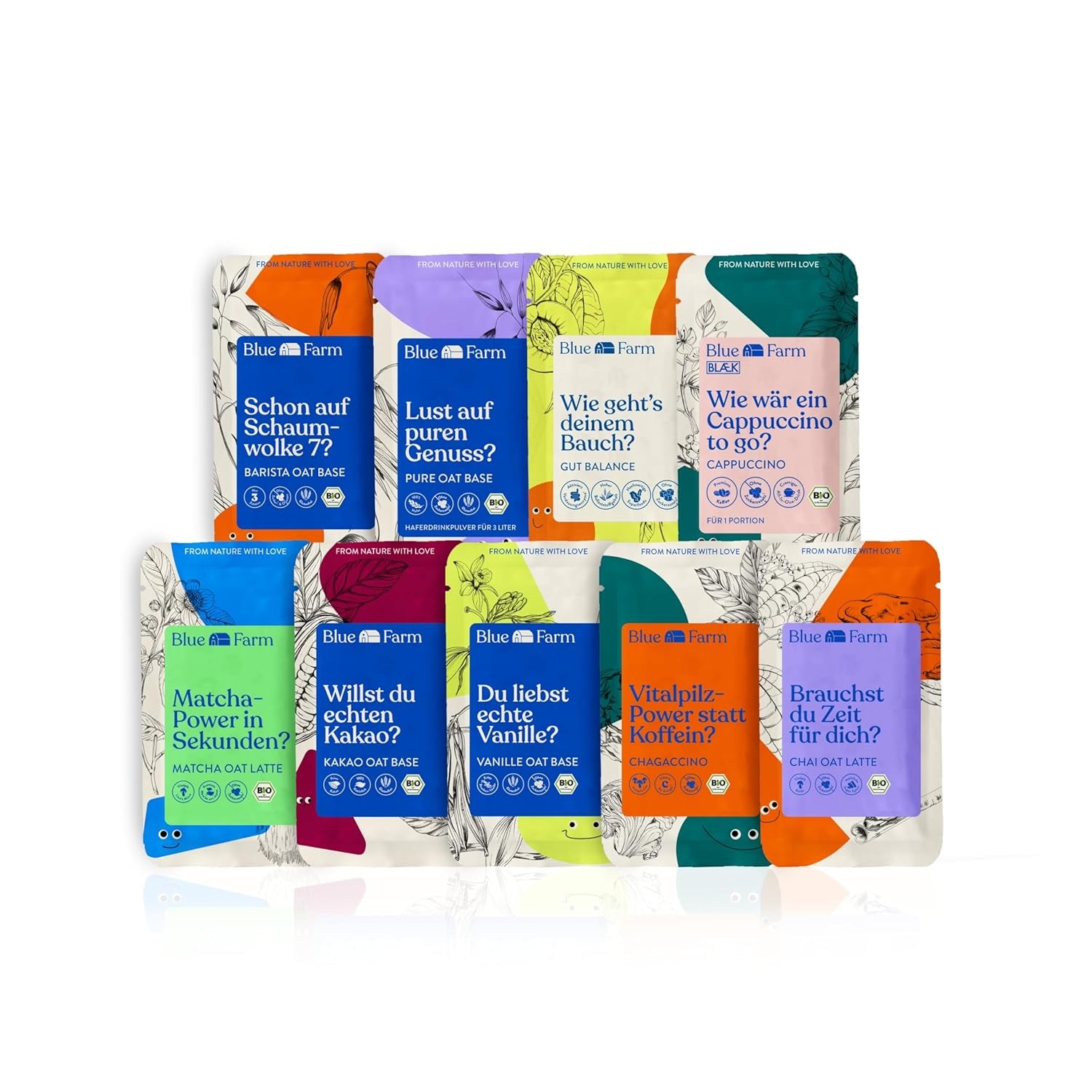 Blue Farm Pure Oat Base für bis zu 8 literes Haferdrink zum Selbermischen – 100% beste Bio-Qualität – 100% vegán, laktóz- és gluténmentes – 90% weniger Verpackungmüll