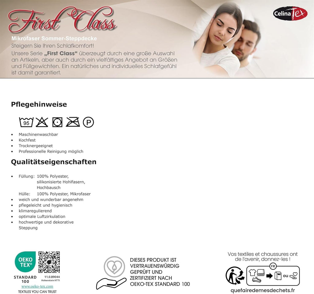 Celinatex First Class Summer Lightweight Duvet 155 X 200 Cm Quilt Ultra Lightweight Summer Duvet Respirabil Plapumi si pilote Naty Shop