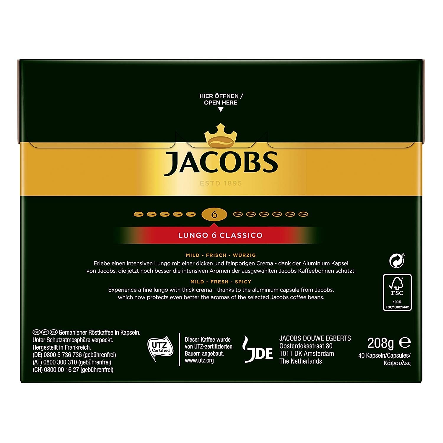 Kaffeekapseln Lungo Classico (nur für kurze Zeit) Megapack XXL & Kaffeekapseln Krönung Crema, 200 Nespresso kompatible Kapseln, 10er Pack, 10 x 20 Getränke, 1040 g