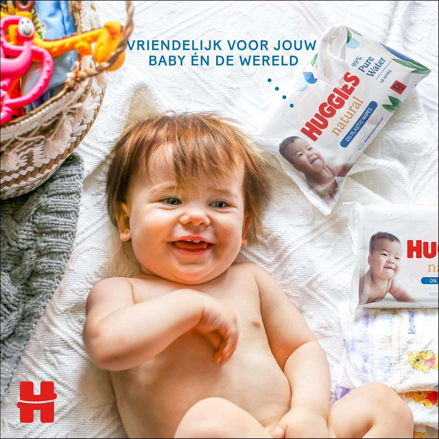 Huggies természetesen biológiailag lebomló nedves törlőkendők érzékeny babáknak, 8 x 48 törlőkendő, tömeges kiszerelés