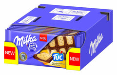 TUC keksz 1 x 87g | Alpesi tejcsokoládé | mini sós keksszel | 100% alpesi tejből készült csokoládé | Csokoládészelet (5 db-os csomag)