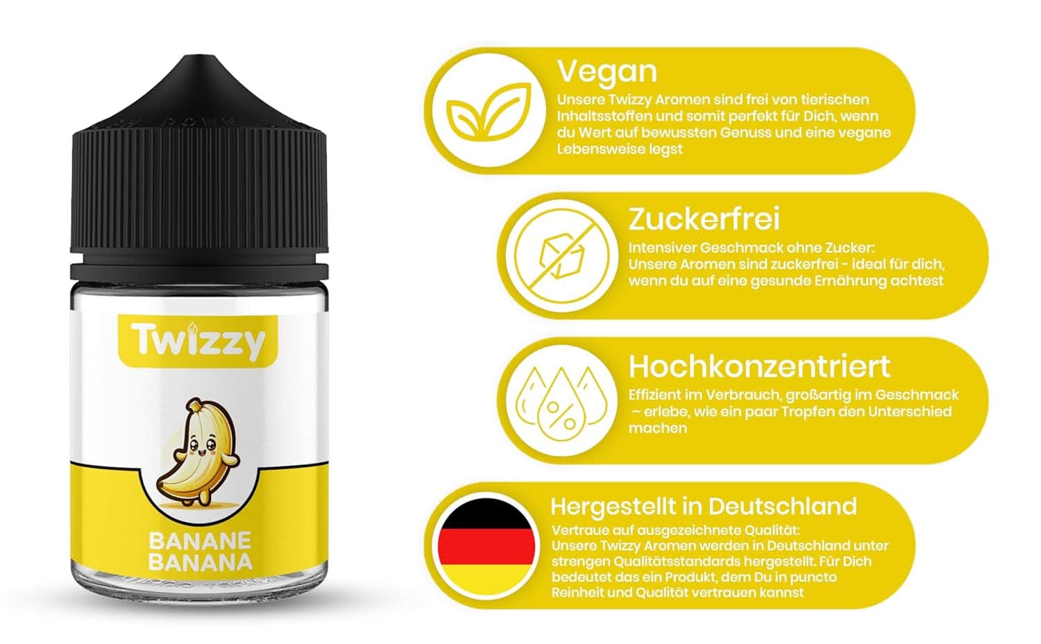 Twizzy Banana ételíz - 60 ml - Intenzív íz - Ideális sütéshez Aromas Naty Shop